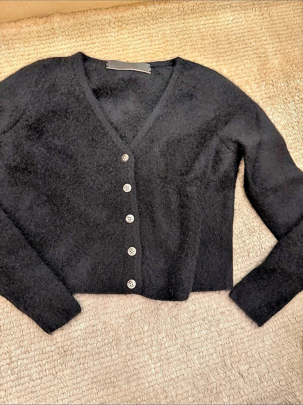 The Elder Statesmen Women'Small Black Cashmere Cardigan Size Small